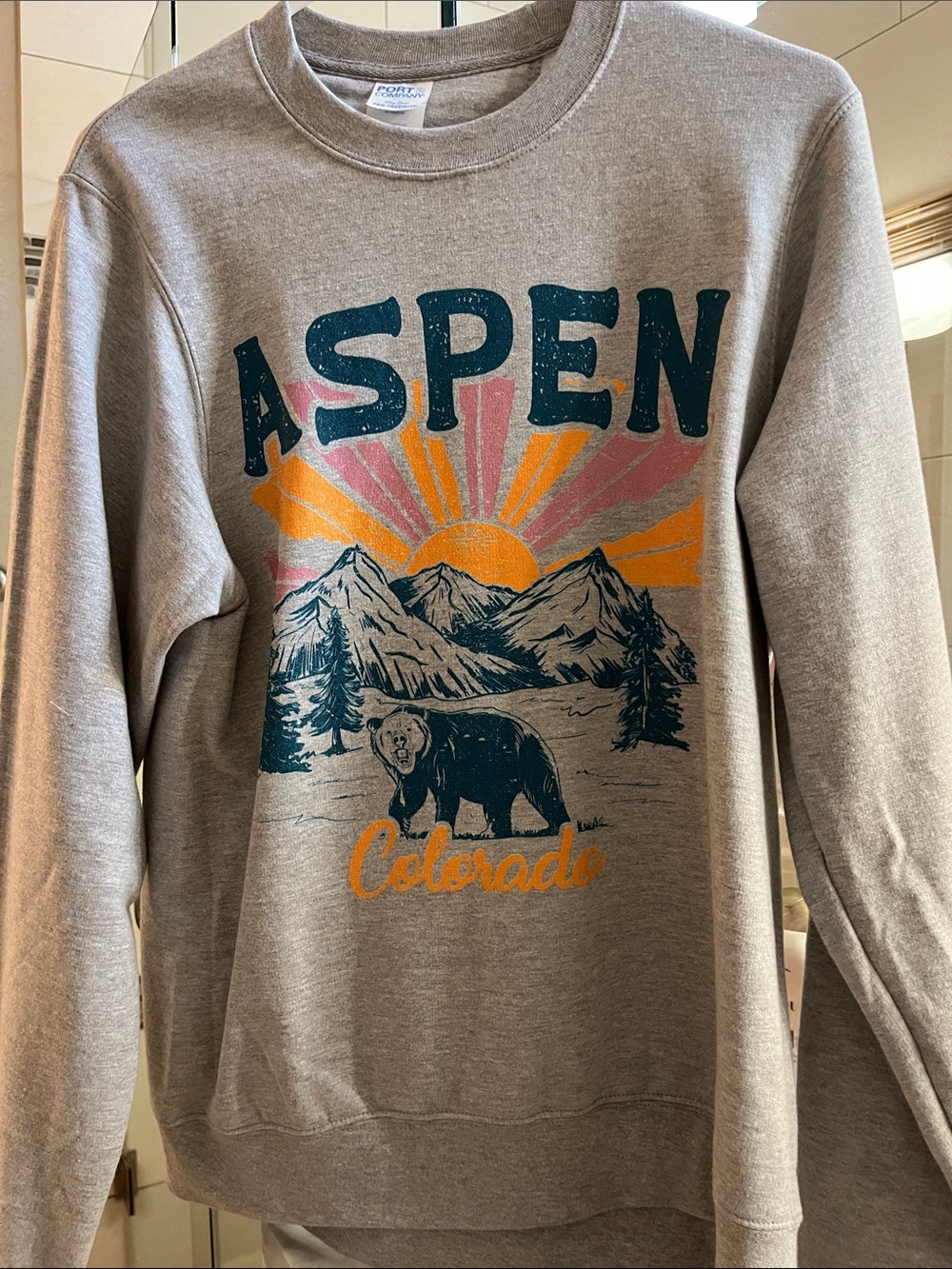 Aspen Colorado Graphic Crewneck Sweatshirt - Gray